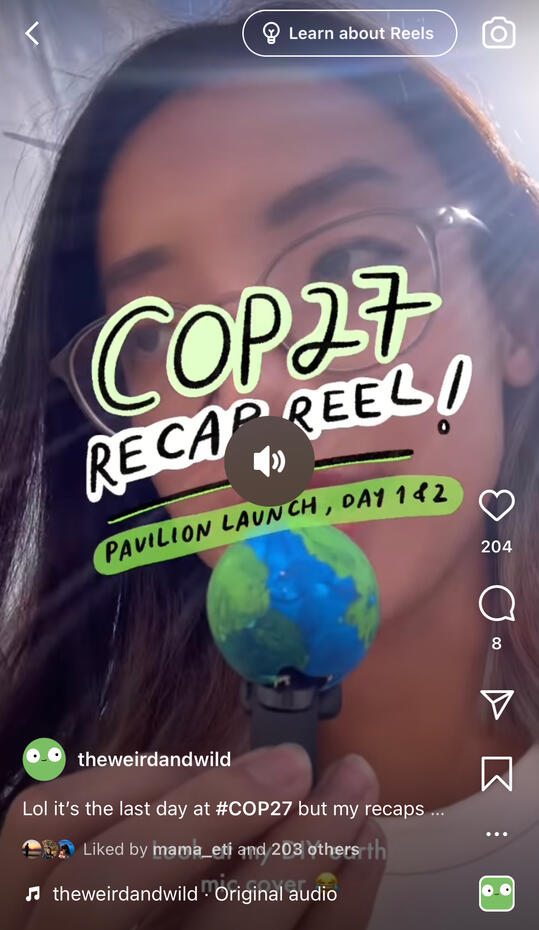 ^ 3 minute explainer reels about COP27 highlights